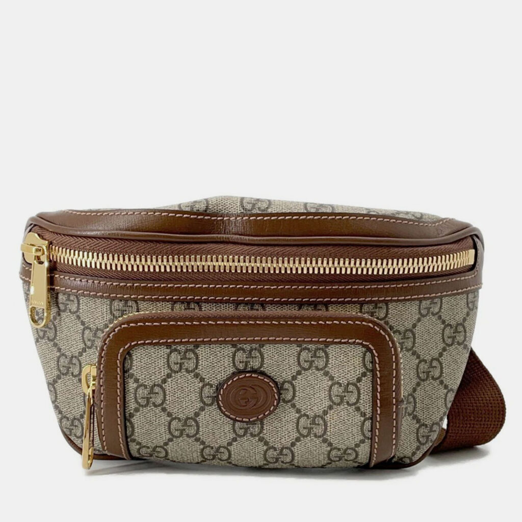 Gucci Interlocking G Belt Bag Beige/Brown Gg Supreme Leather