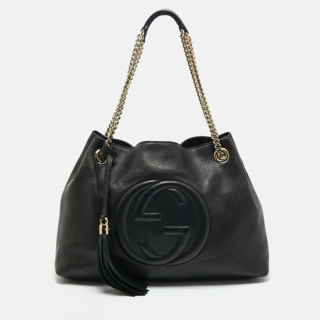 Gucci Black Leather Medium Soho Chain Shoulder Bag