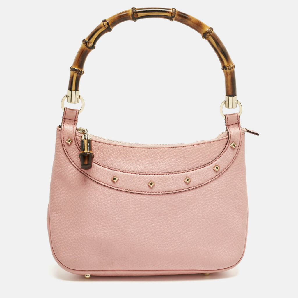 Gucci Light Pink Leather Anita Bamboo Hobo Gucci Light Pink Leather Anita Bamboo Hobo
