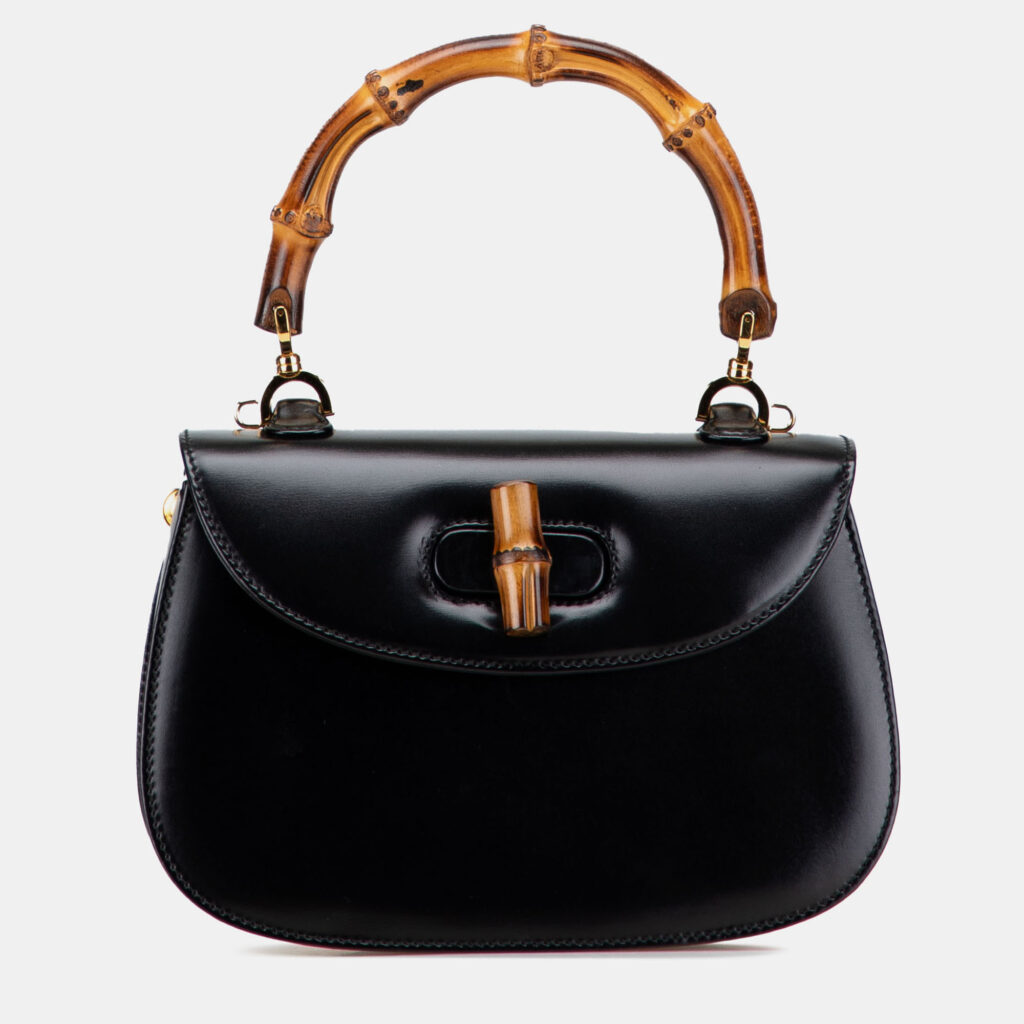 Gucci Black Calfskin Bamboo Night