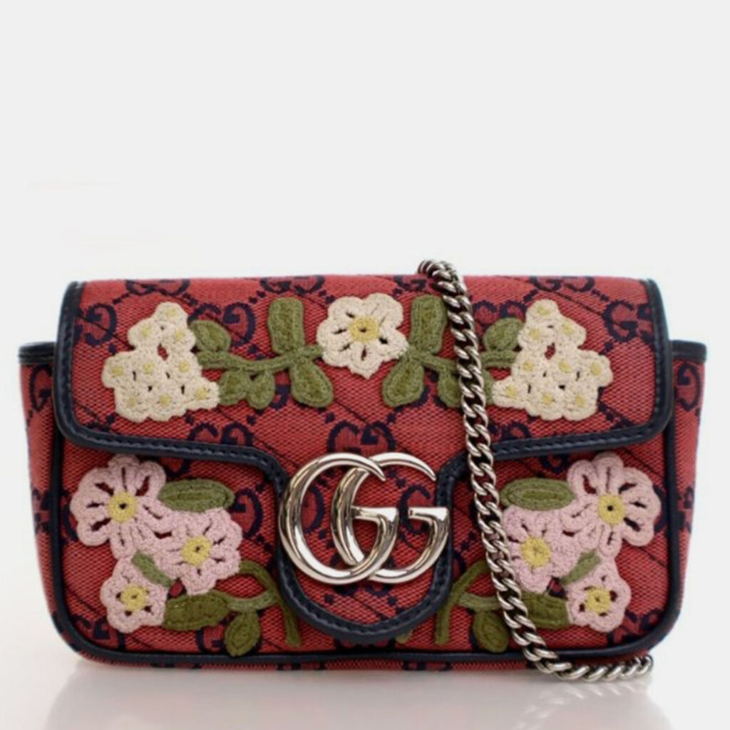 Gucci Super Mini Floral Marmont Shoulder Bag