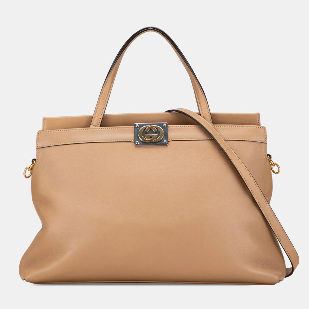 Gucci Brown Small Leather Linea Matisse Satchel