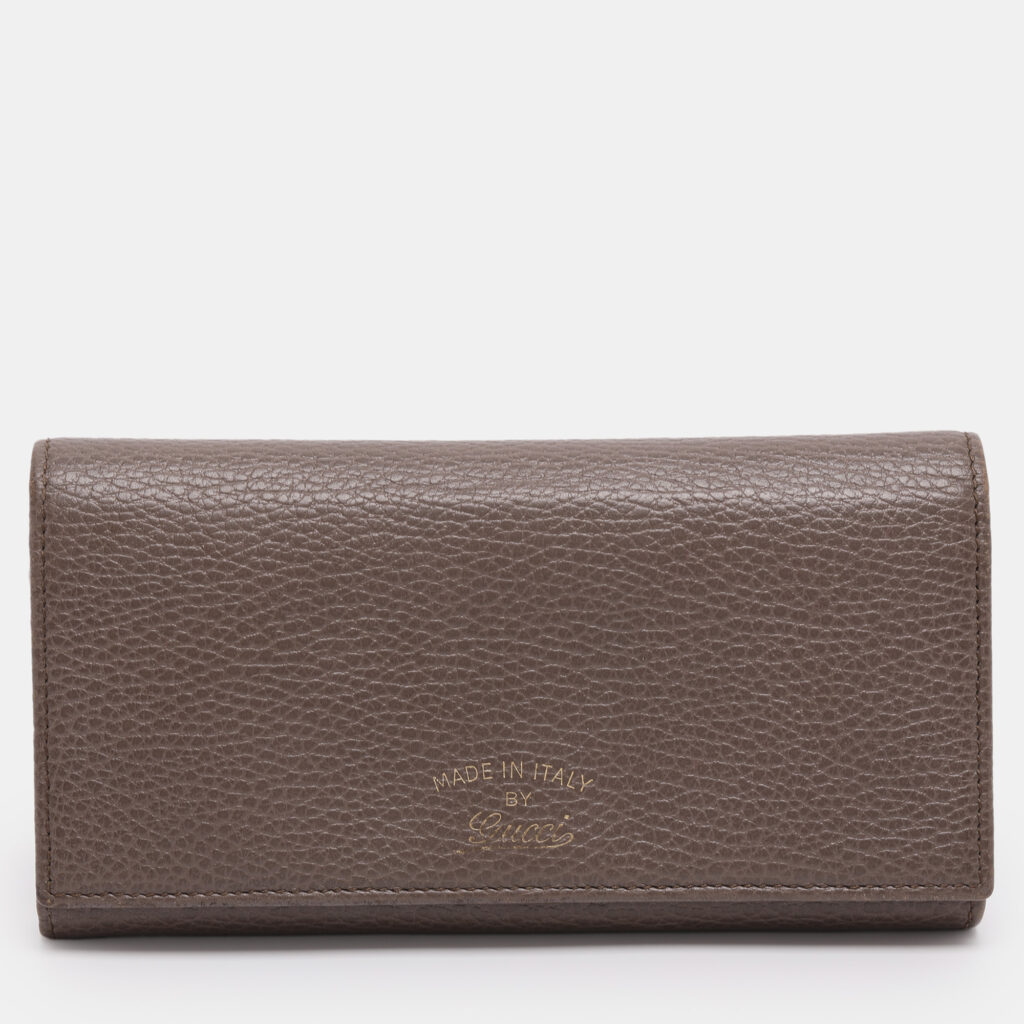 Gucci Taupe Leather Swing Continental Wallet Gucci Taupe Leather Swing Continental Wallet