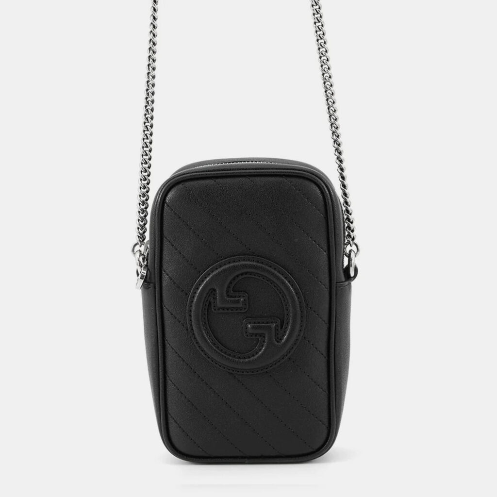 Gucci Blondie Chain shoulder Black Leather