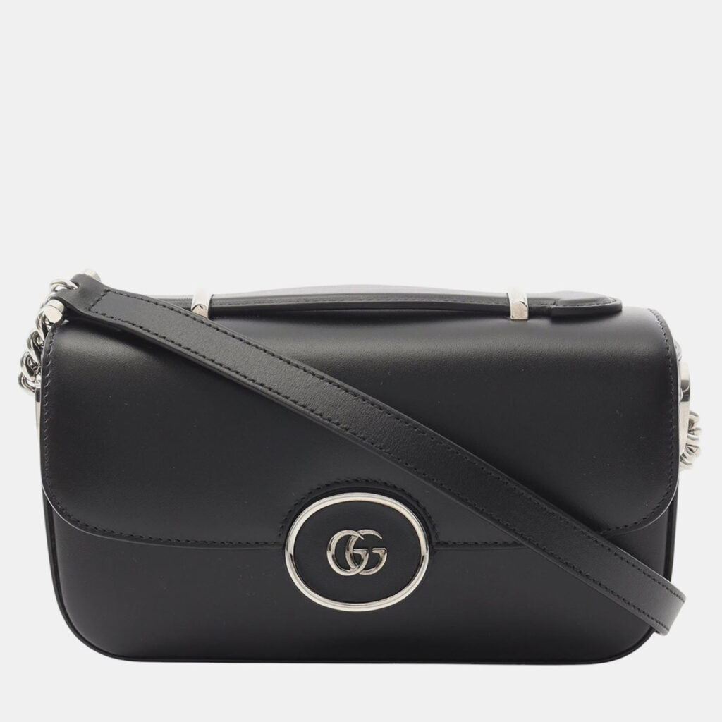 Gucci Black Mini Leather Petite GG Satchel