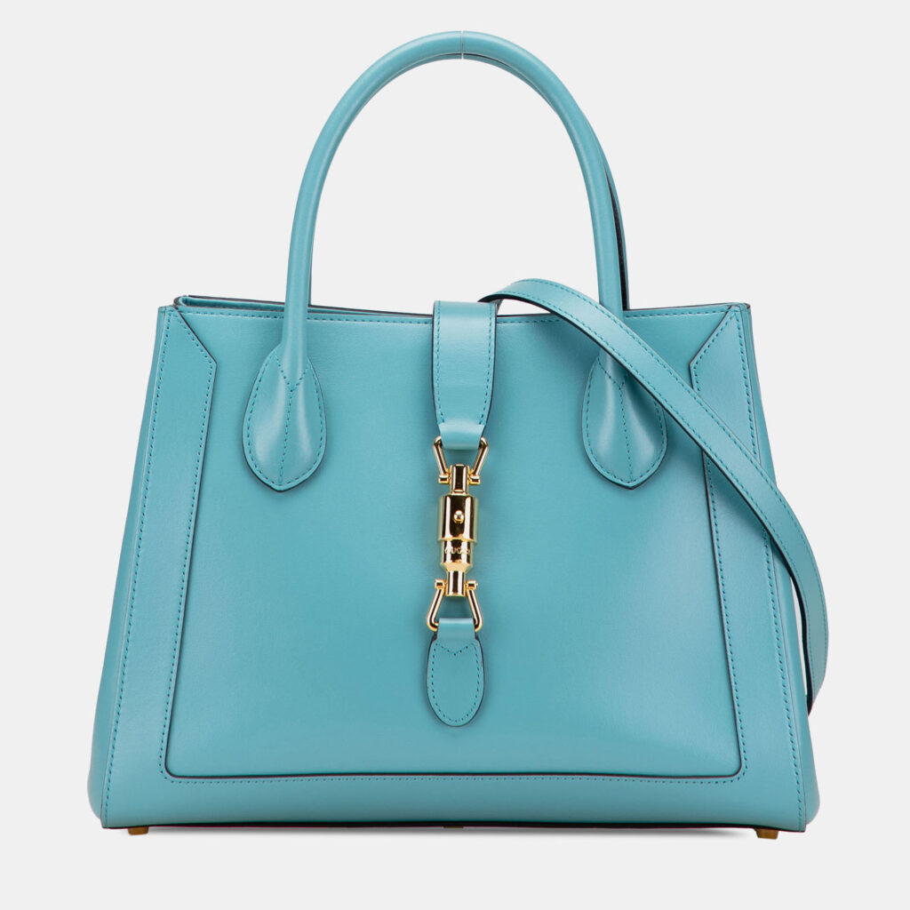 Gucci Blue Medium Calfskin Jackie 1961 Tote