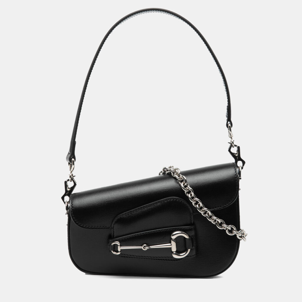 Gucci Brown Mini Leather Asymmetric Horsebit 1955 Satchel