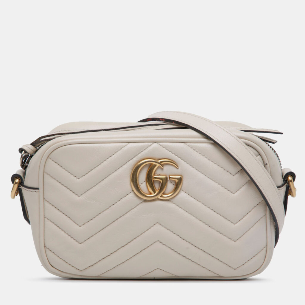 luxury-women-gucci-used-handbags-p1229086-006-1.jpg Gucci White Mini GG Marmont Matelasse Leather Crossbody