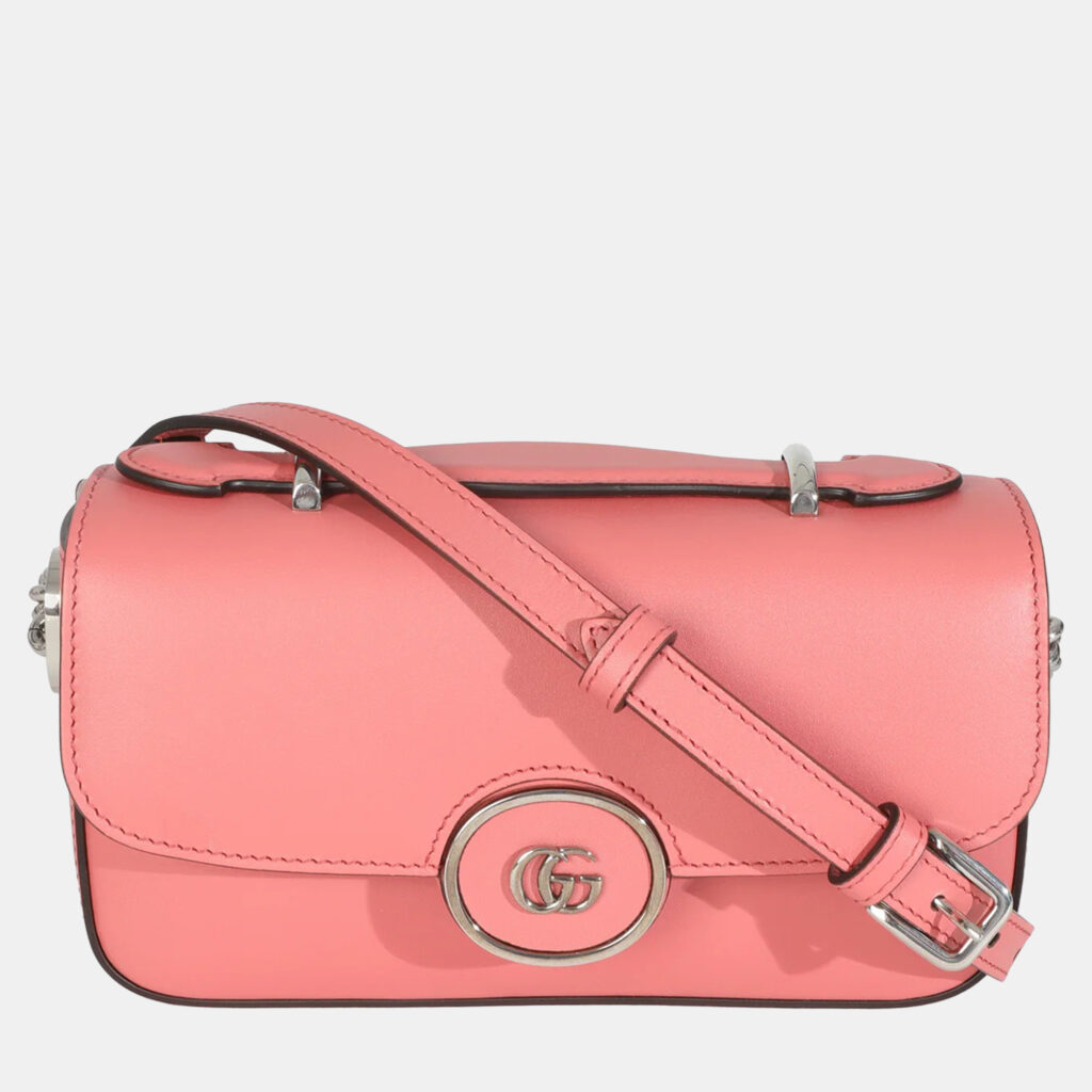 Gucci Pink Senna Calfskin Petite GG Top Handle Shoulder Bag Gucci Pink Senna Calfskin Petite GG Top Handle Shoulder Bag