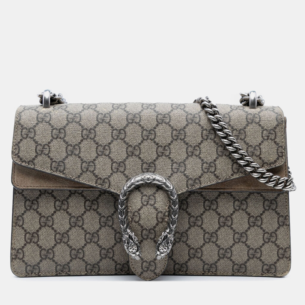 Gucci Beige Medium GG Supreme Dionysus Shoulder Bag Gucci Beige Medium GG Supreme Dionysus Shoulder Bag