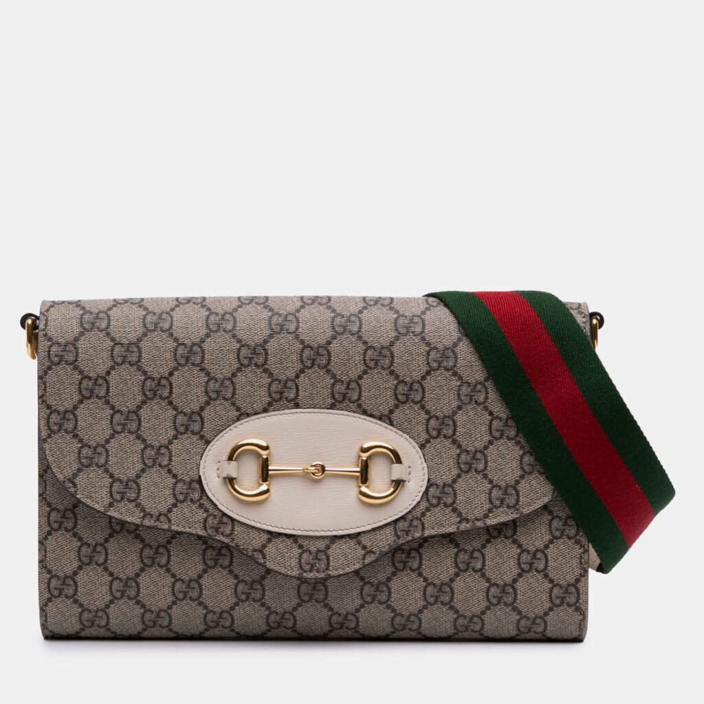 Gucci Brown Small GG Supreme Horsebit 1955 Satchel Gucci Brown Small GG Supreme Horsebit 1955 Satchel