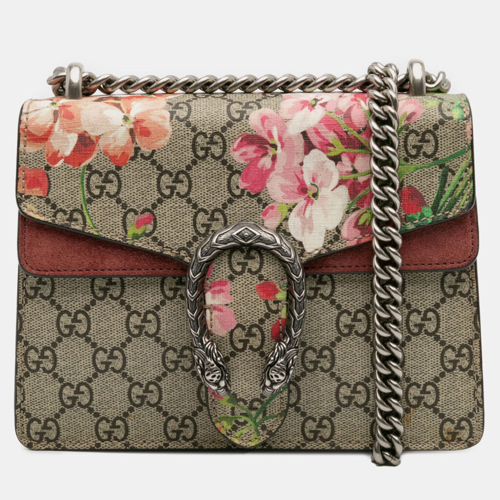 Gucci Brown Small GG Supreme Blooms Dionysus Crossbody Gucci Brown Small GG Supreme Blooms Dionysus Crossbody