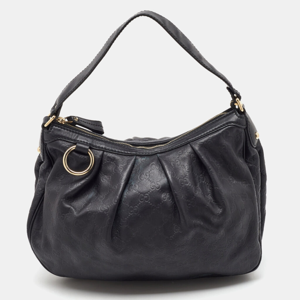 Gucci Black Guccissima Leather Medium Sukey Hobo Gucci Black Guccissima Leather Medium Sukey Hobo