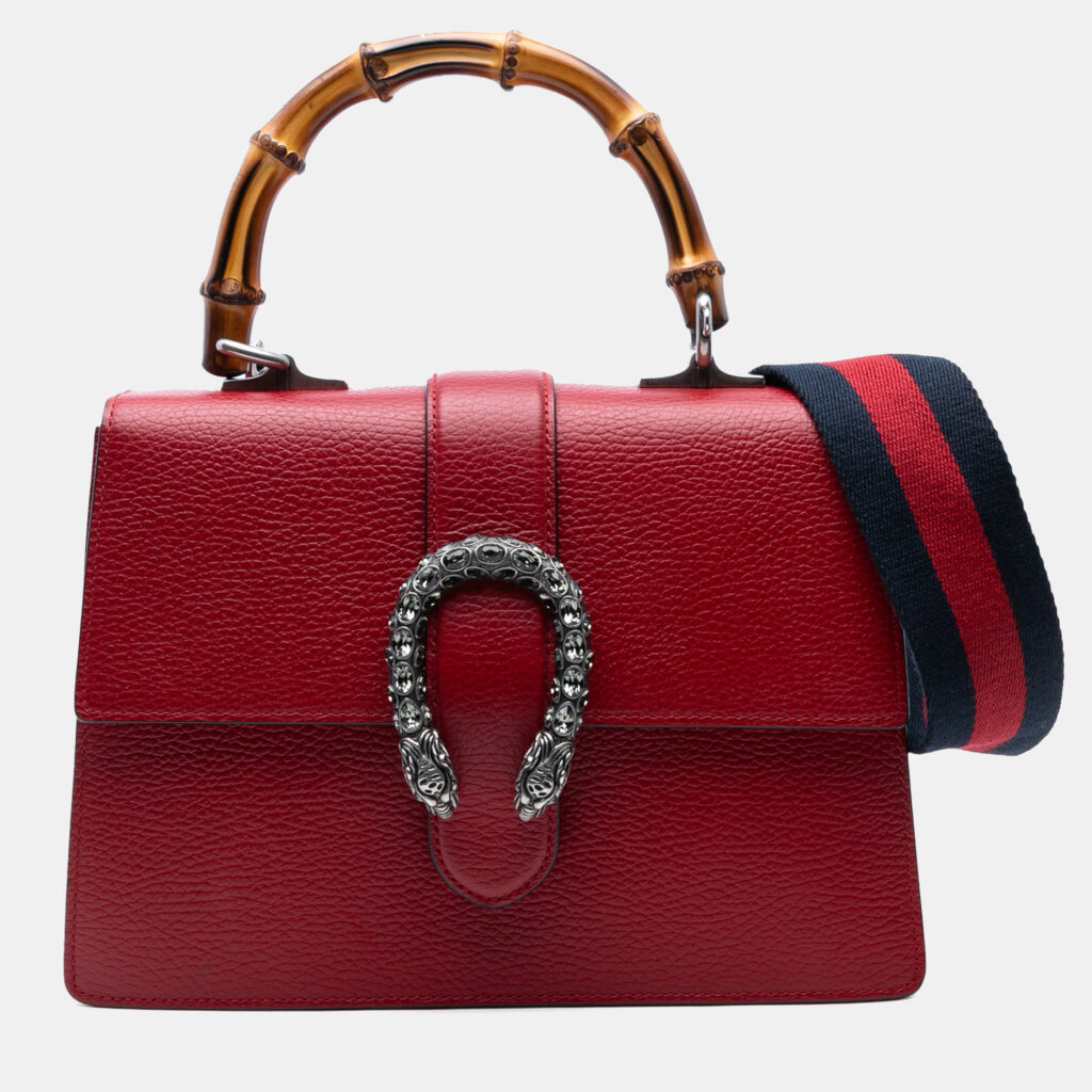 Gucci Red Medium Bamboo Dionysus Web Satchel Gucci Red Medium Bamboo Dionysus Web Satchel