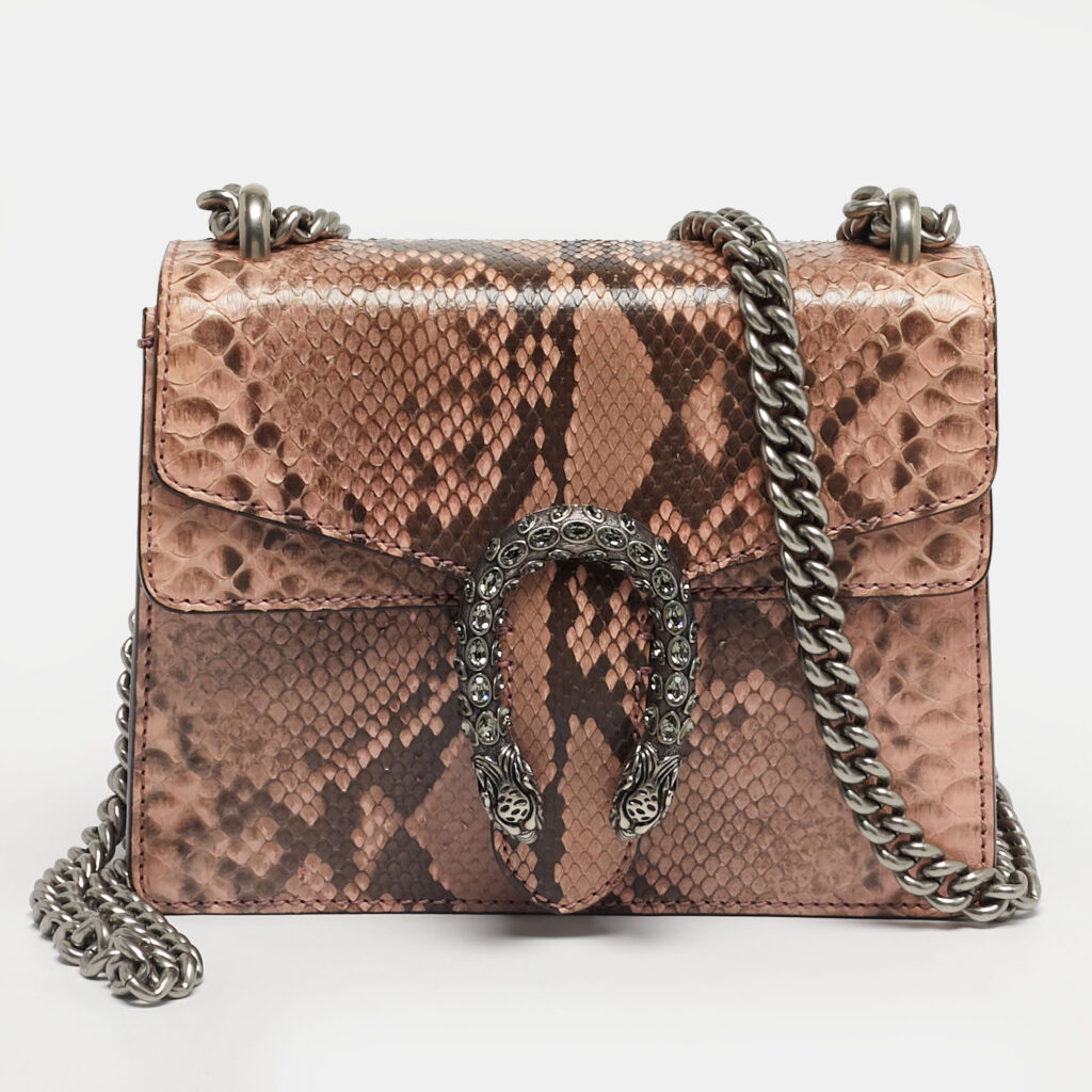 Gucci Pink Python Mini Crystal Dionysus Shoulder Bag Gucci Pink Python Mini Crystal Dionysus Shoulder Bag