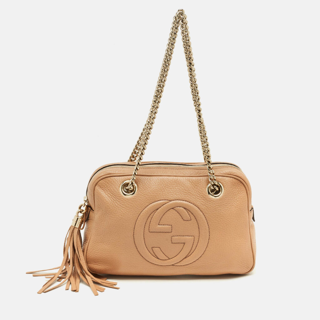 Gucci Beige Leather Small Soho Bowler Bag Gucci Beige Leather Small Soho Bowler Bag