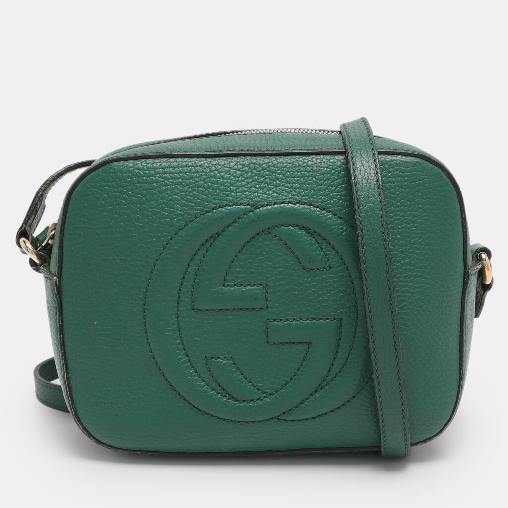 Gucci Green Leather Small Soho Disco Crossbody Bag Gucci Green Leather Small Soho Disco Crossbody Bag