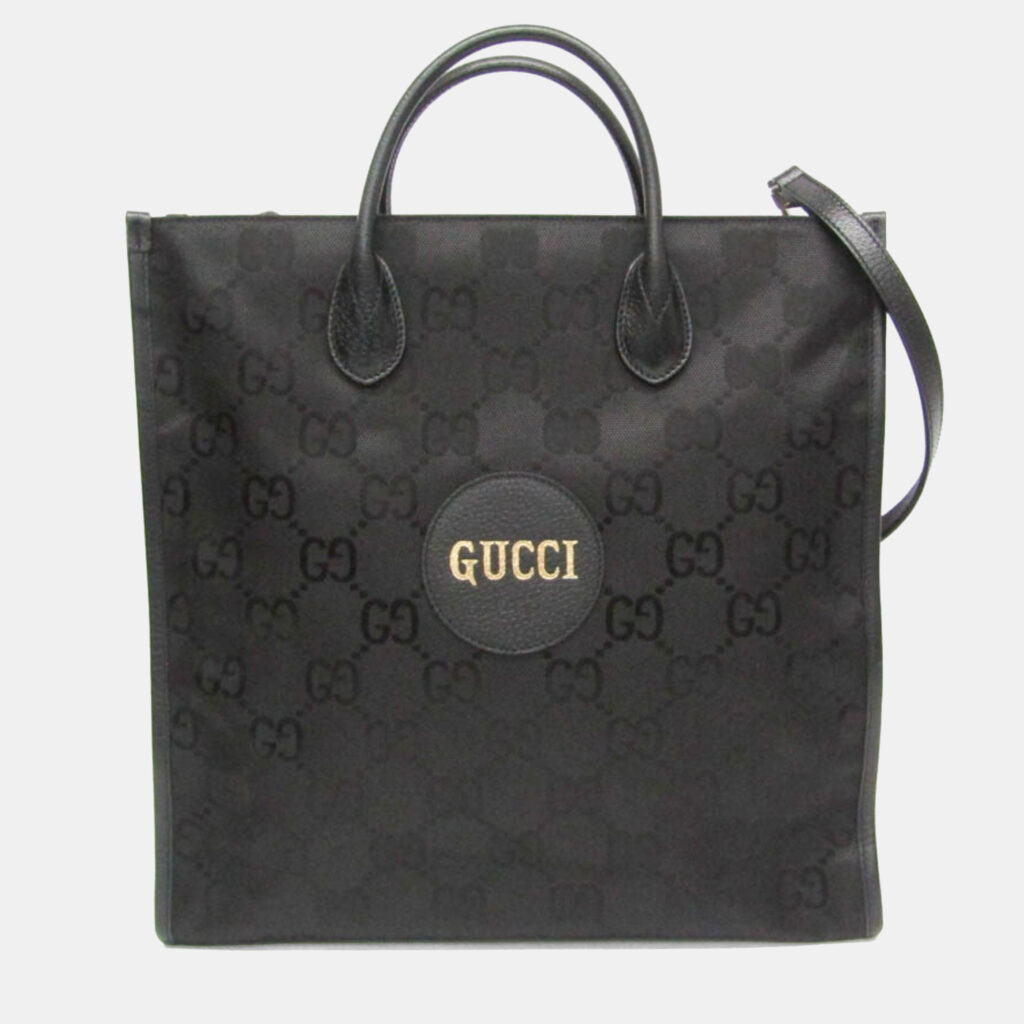 Gucci Off The Grid GG Nylon Canvas Leather Handbag Black