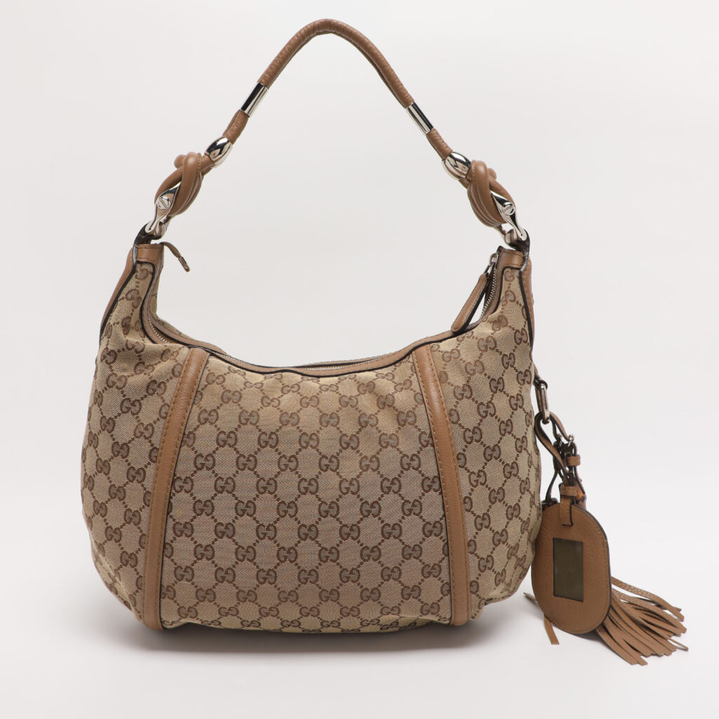 Gucci Brown/Beige GG Canvas Medium Techno Horsebit Hobo Gucci Brown/Beige GG Canvas Medium Techno Horsebit Hobo