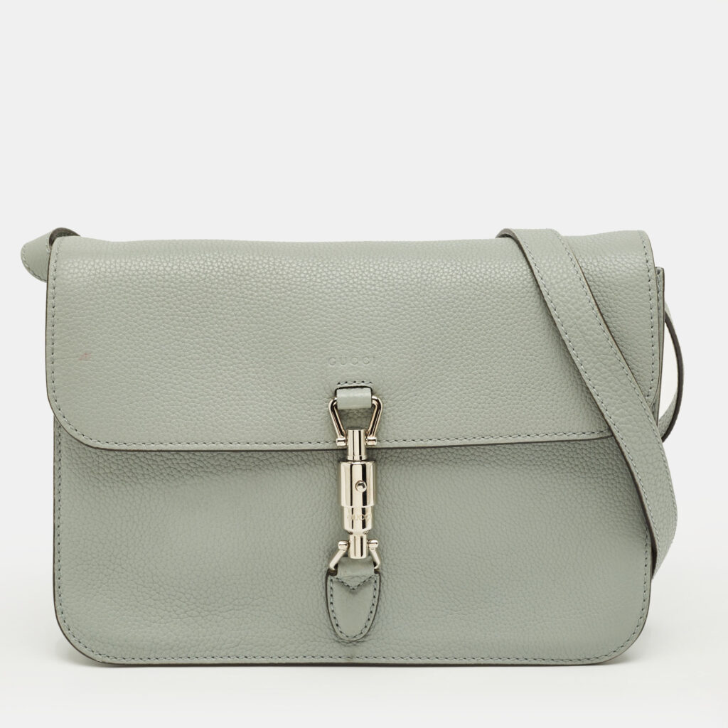 Gucci Light Blue Leather Soft Jackie Flap Shoulder Bag Gucci Light Blue Leather Soft Jackie Flap Shoulder Bag