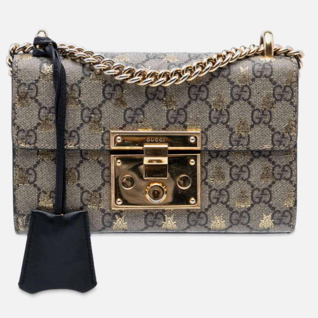 Gucci Small GG Supreme Bee Padlock Crossbody
