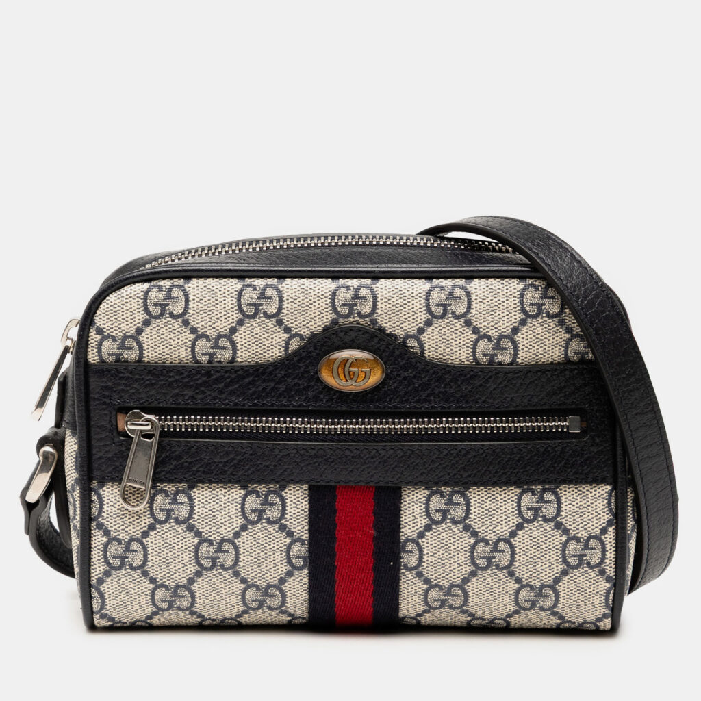 Gucci Grey Mini GG Supreme Ophidia Crossbody