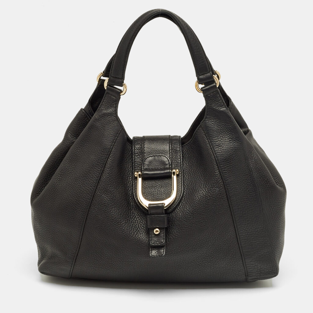 Gucci Black Leather Greenwich Shoulder Bag