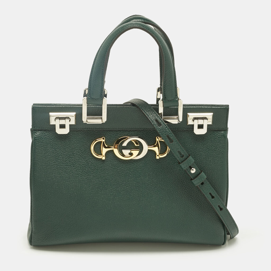 Gucci Green Leather Small Zumi Tote Gucci Green Leather Small Zumi Tote