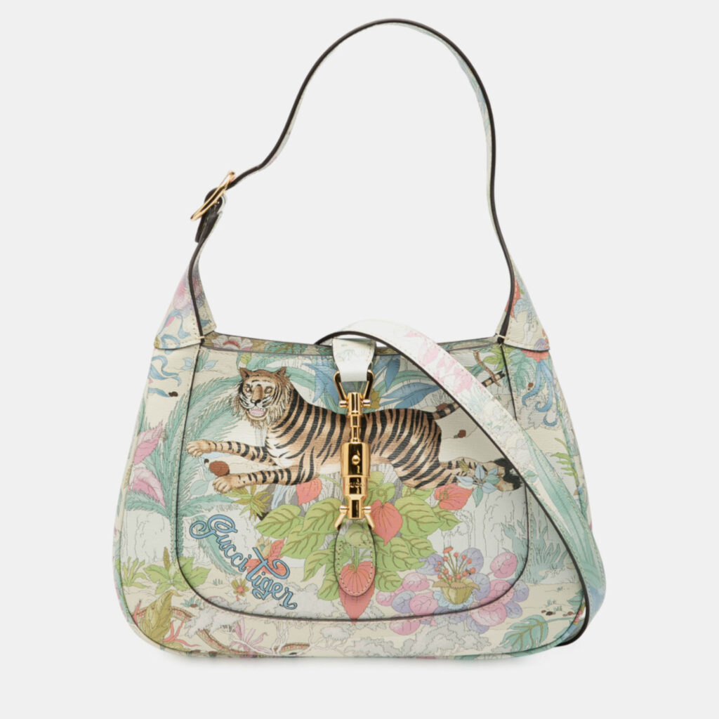 Gucci Jackie 1961 Tiger Small Calfskin Leather Crossbody Bag Gucci Jackie 1961 Tiger Small Calfskin Leather Crossbody Bag