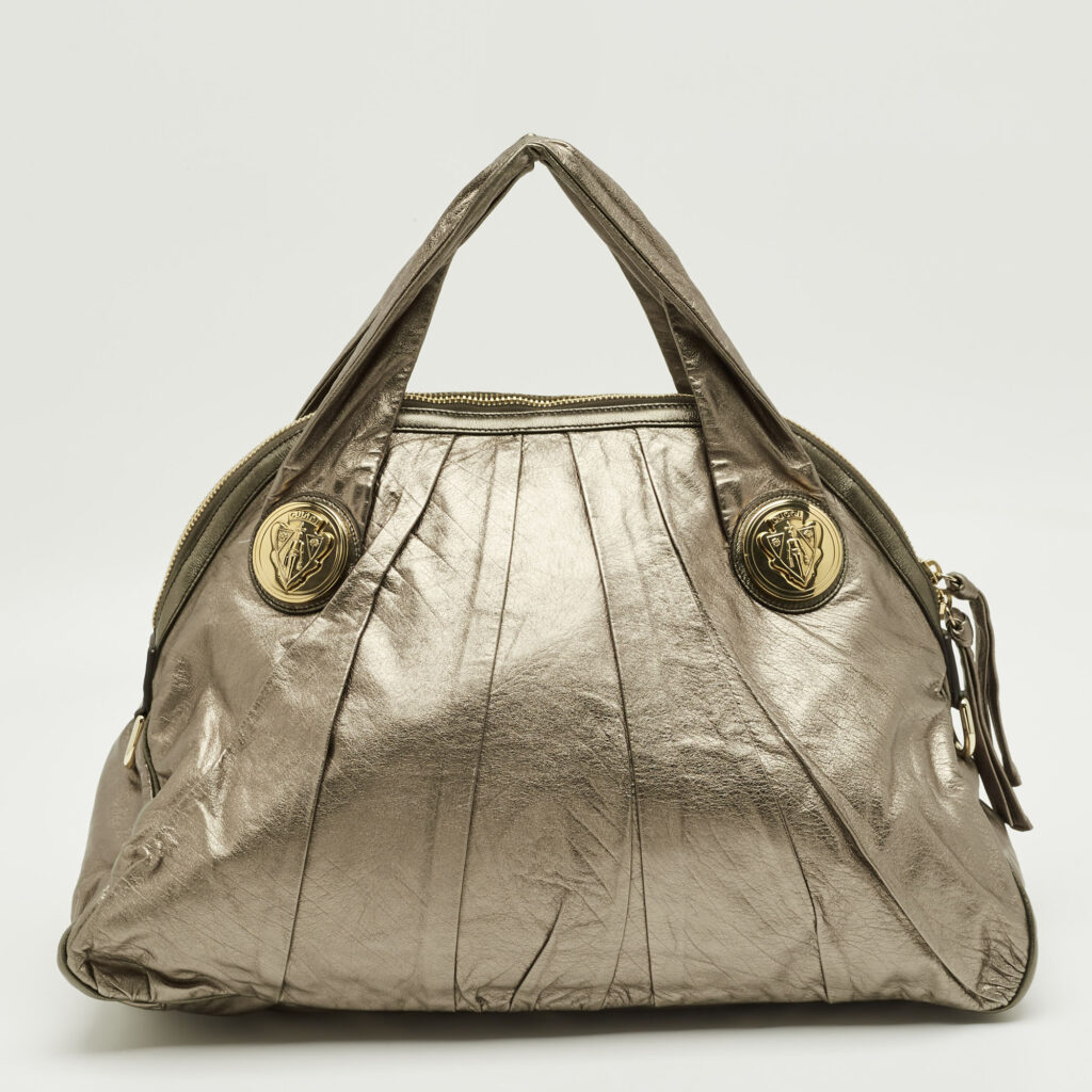 Gucci Metallic Leather Large Hysteria Satchel