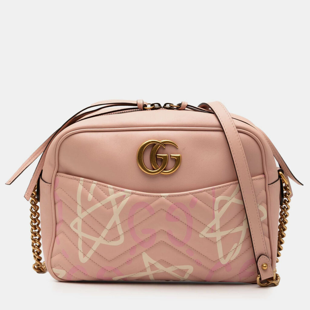 Gucci GG Marmont Matelasse Gucci Ghost Calfskin Leather Crossbody Bag