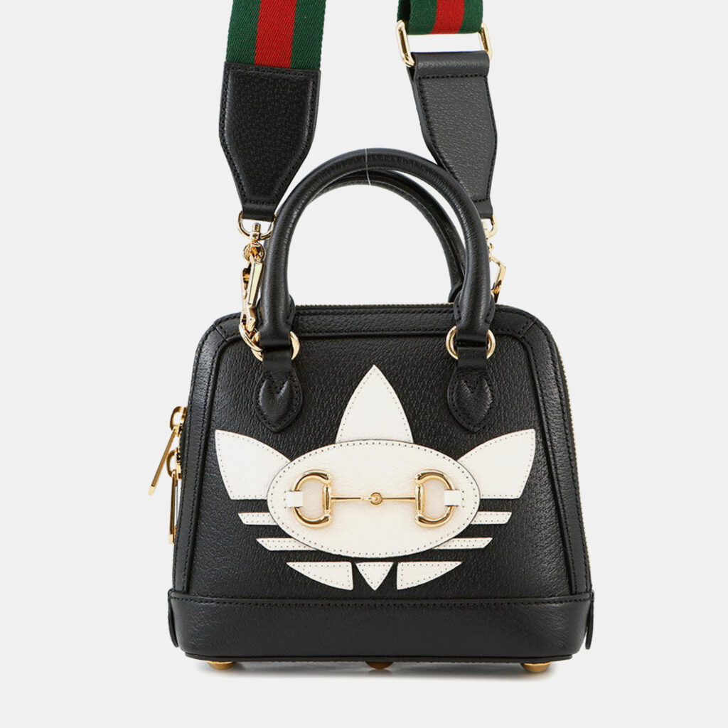 Gucci Horsebit 2Way Handbag Adidas Collaboration Black Leather Gucci Horsebit 2Way Handbag Adidas Collaboration Black Leather
