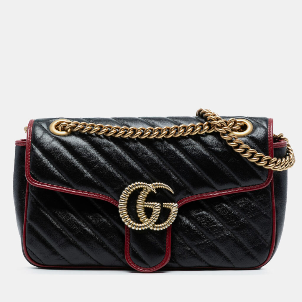 luxury-women-gucci-used-handbags-p1238249-003-1.jpg Gucci GG Marmont Matelasse Diagonal Torchon Medium Leather Shoulder Bag