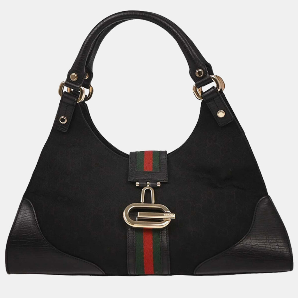 Gucci Black Canvas GG Handbag Gucci Black Canvas GG Handbag