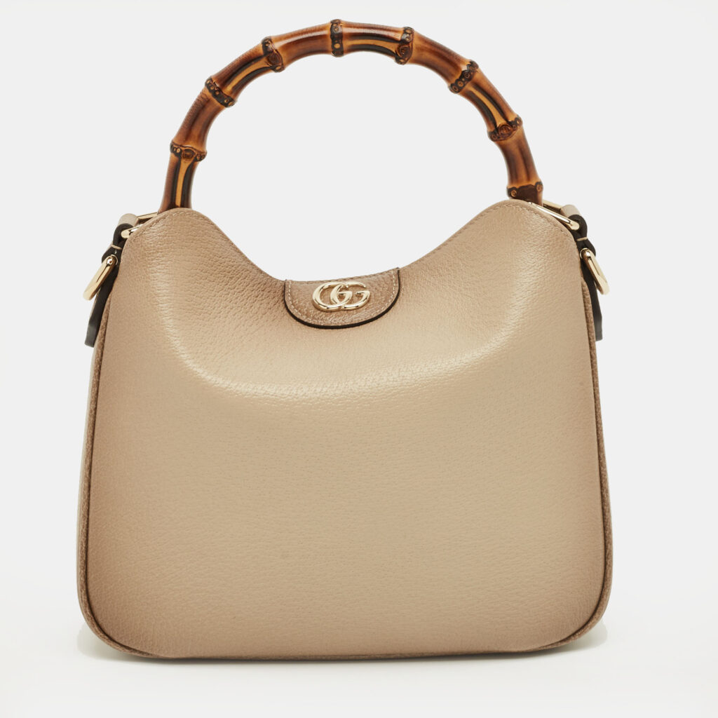 luxury-women-gucci-used-handbags-p1238666-013-1.jpg Gucci Beige Ombre Leather Small Diana Bucket Bag