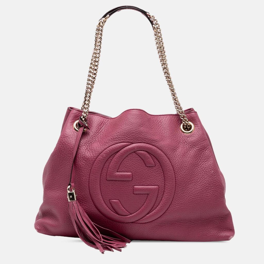 Gucci Pink Medium Leather Soho Chain Tote Gucci Pink Medium Leather Soho Chain Tote