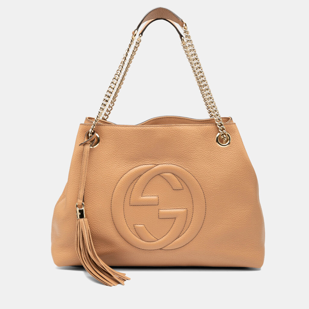 Gucci Brown Medium Leather Soho Chain Tote Gucci Brown Medium Leather Soho Chain Tote