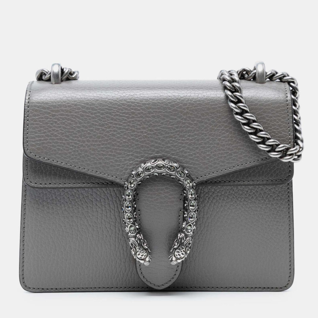 Gucci Grey Small Leather Dionysus Crossbody