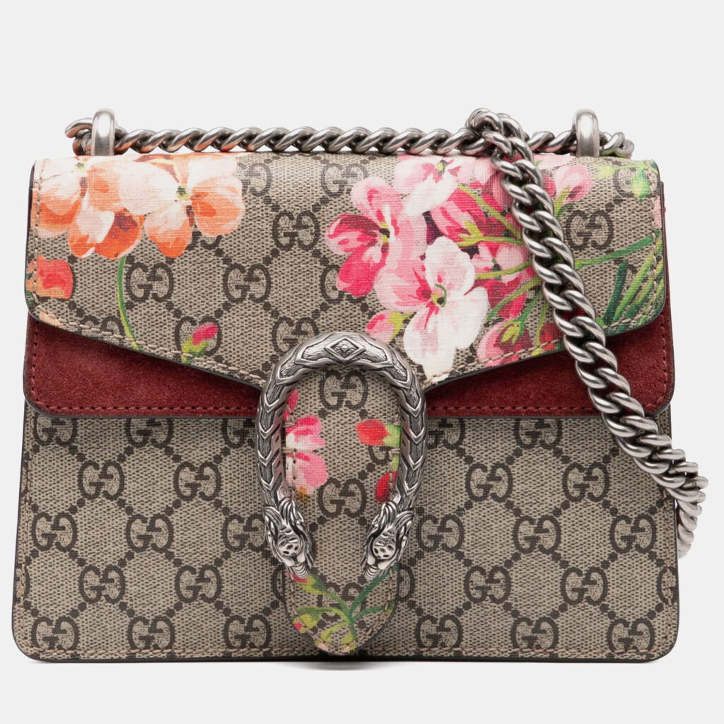 Gucci Brown Small GG Supreme Blooms Dionysus Crossbody Gucci Brown Small GG Supreme Blooms Dionysus Crossbody