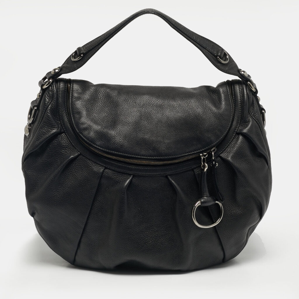 Gucci Black Leather Medium Icon Bit Hobo Gucci Black Leather Medium Icon Bit Hobo