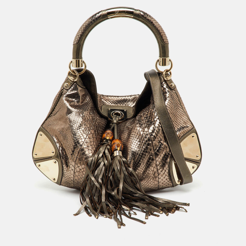 Gucci Metallic Python Medium Babouska Indy Hobo
