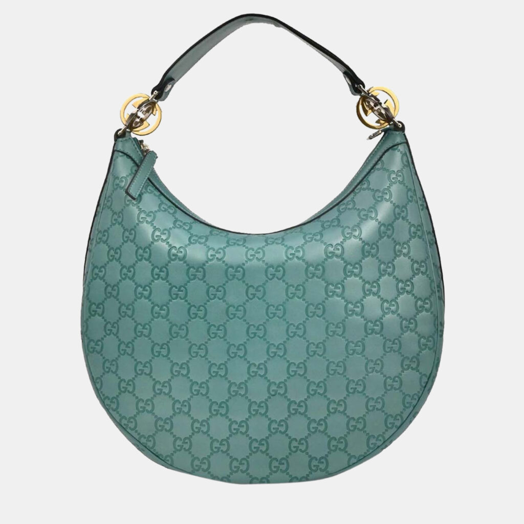luxury-women-gucci-used-handbags-p1242065-006.jpg Gucci Light Blue Guccissima GG Hobo Handbag
