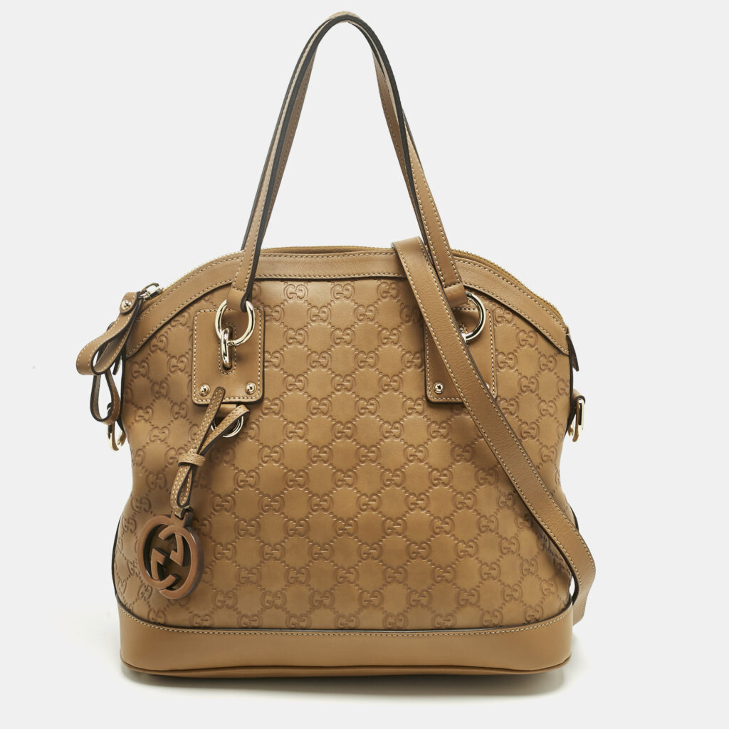 luxury-women-gucci-used-handbags-p1242409-006-1.jpg Gucci Tan Guccissima Leather Charm Dome Satchel