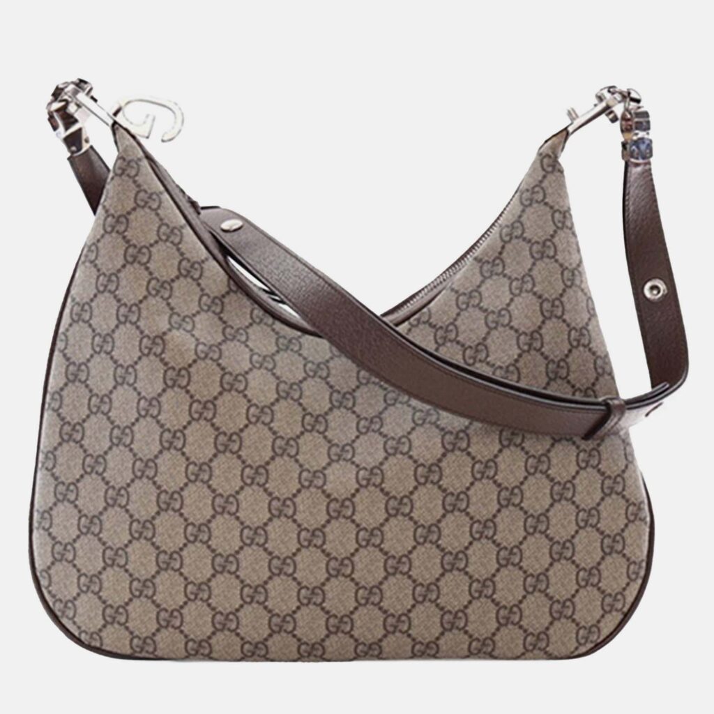 Gucci Beige/Brown Medium GG Supreme Web Attache Crossbody Gucci Beige/Brown Medium GG Supreme Web Attache Crossbody