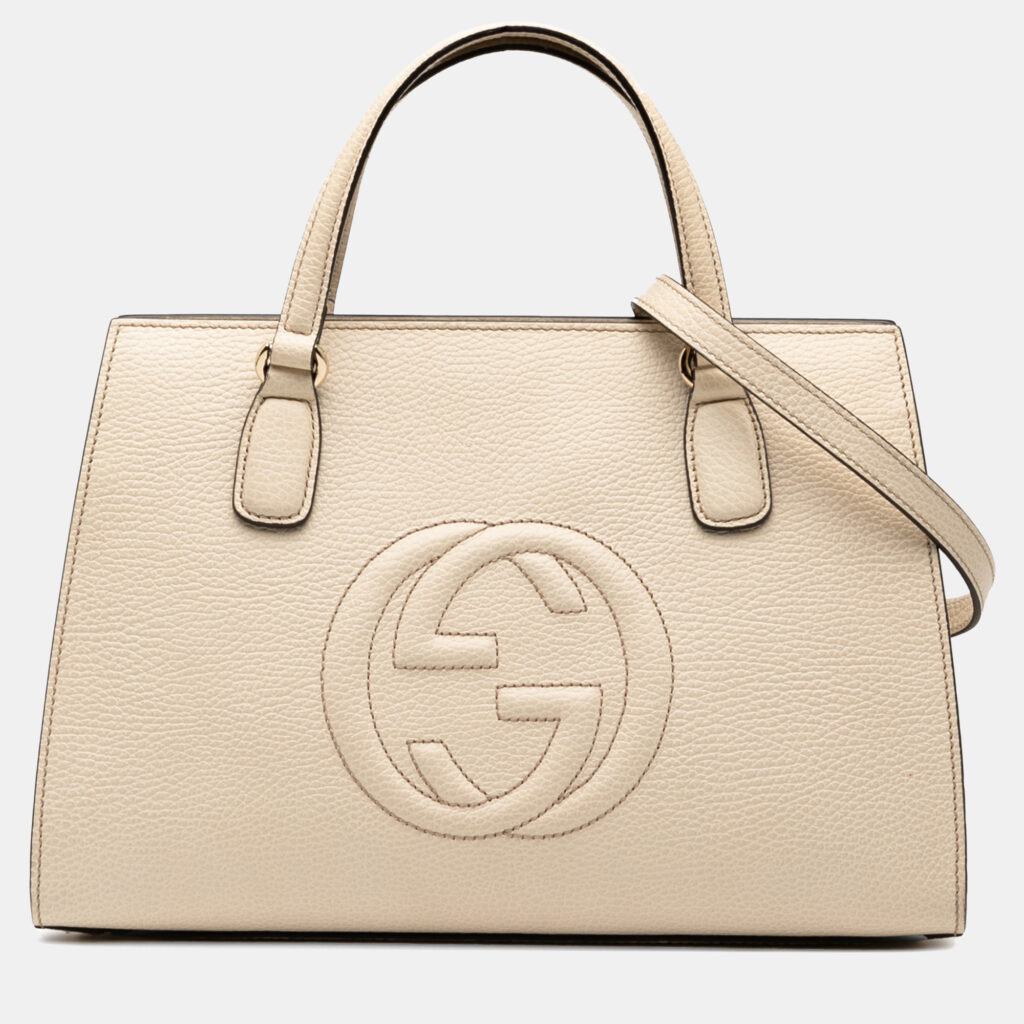 Gucci White Medium Leather Soho Satchel Gucci White Medium Leather Soho Satchel