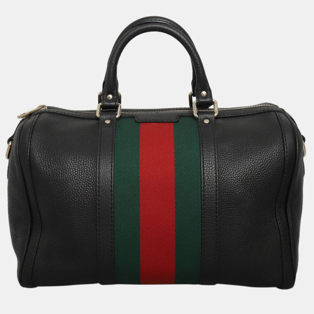 Gucci Leather Vintage Web Boston Bag Gucci Leather Vintage Web Boston Bag
