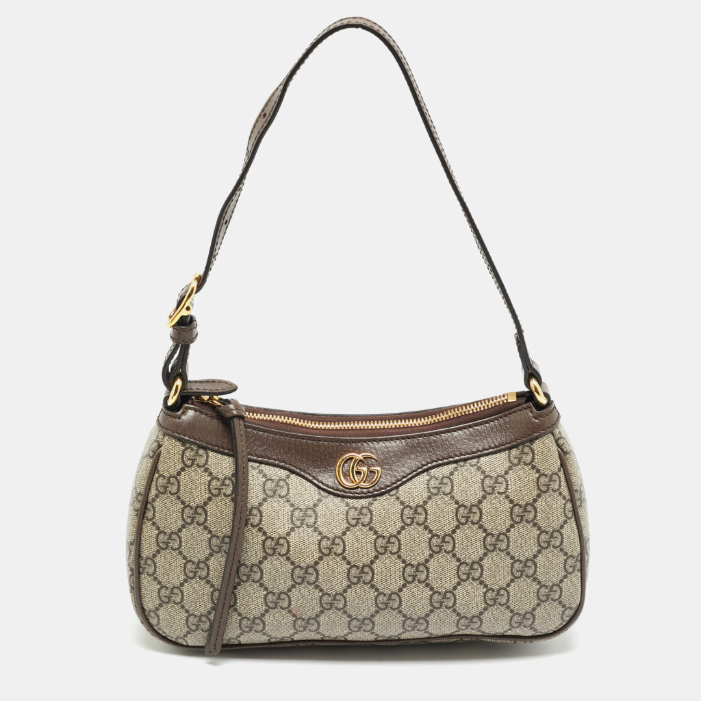Gucci Beige/Brown GG Supreme Canvas Small Ophidia Shoulder Bag Gucci Beige/Brown GG Supreme Canvas Small Ophidia Shoulder Bag