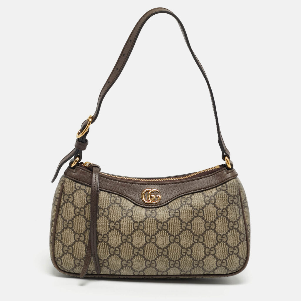 Gucci Brown/Beige GG Supreme Canvas Small Ophidia Shoulder Bag Gucci Brown/Beige GG Supreme Canvas Small Ophidia Shoulder Bag