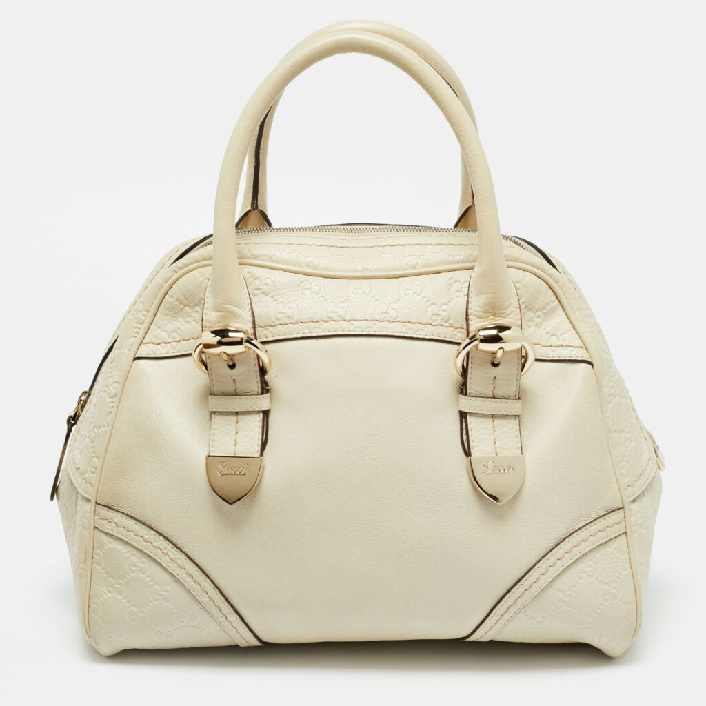 Gucci Off White Guccissima Leather Signoria Satchel Gucci Off White Guccissima Leather Signoria Satchel