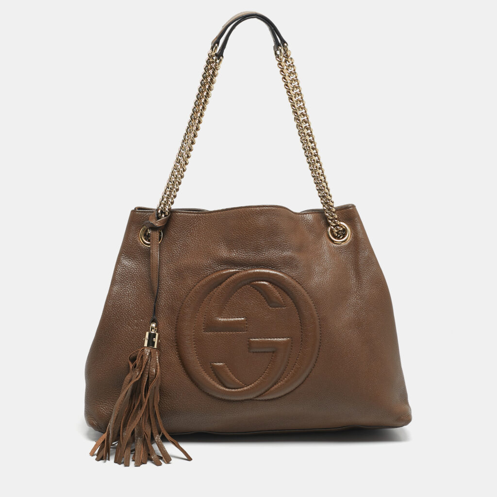 Gucci Brown Leather Medium Soho Chain Shoulder Bag Gucci Brown Leather Medium Soho Chain Shoulder Bag